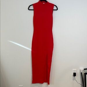Bershka Vibrant Red Midi Dress